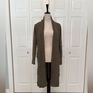 Barefoot Dreams CozyChic Lite Catalina Long Cardigan in Olive - Size XS